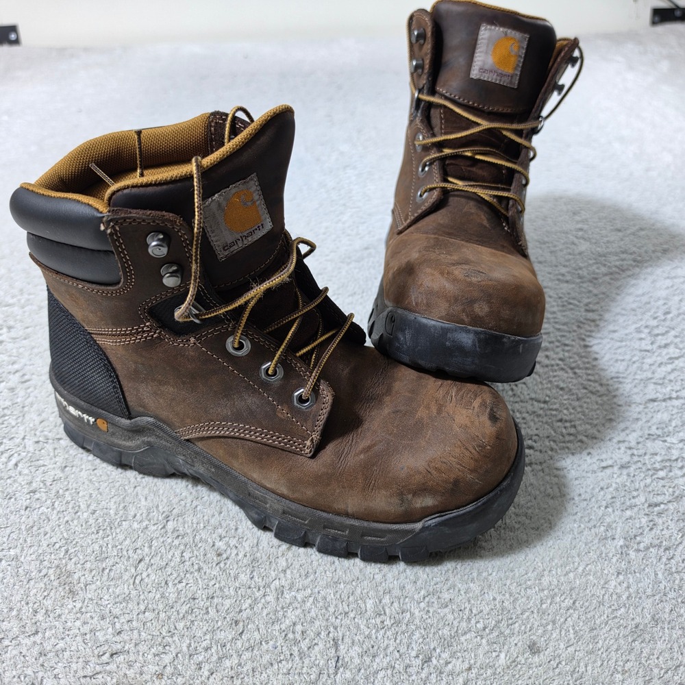 Carhartt Work Boots Mens 8 Brown Rugged Flex Composite Toe CMF6366‎